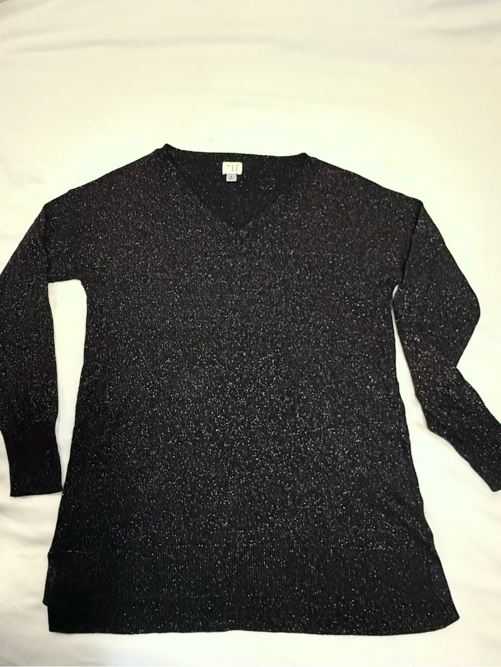 a new day Black Sparkle V-Neck Sweater